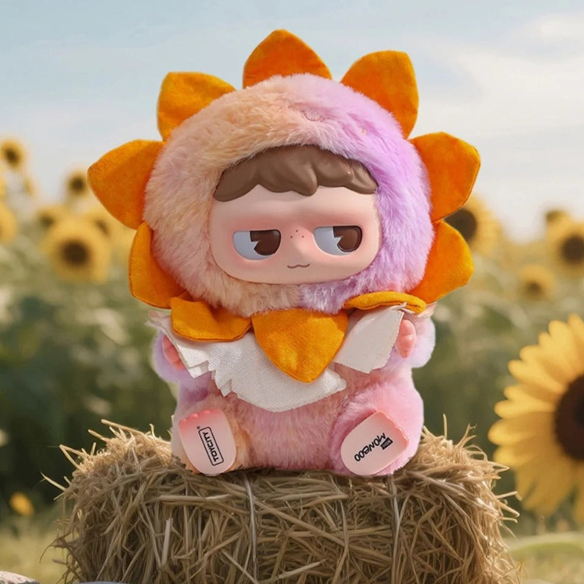 MONBOO Emotional Weather Station Series Plush Pendant Blind Box - Complete sunflower-hood plush pendant example; display props not included; random design not guaranteed