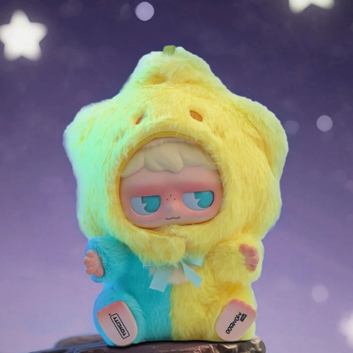 MONBOO Emotional Weather Station Series Plush Pendant Blind Box - Complete yellow star-hood plush pendant example; random design not guaranteed