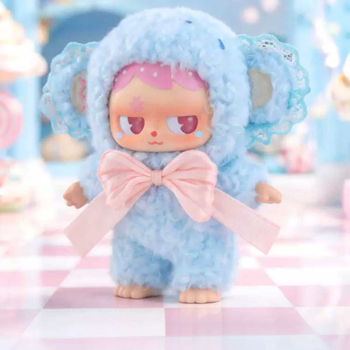 MONBOO Mini Candy House Series Plush Pendant Blind Box - Complete blue plush pendant body; display props not included; random design not guaranteed