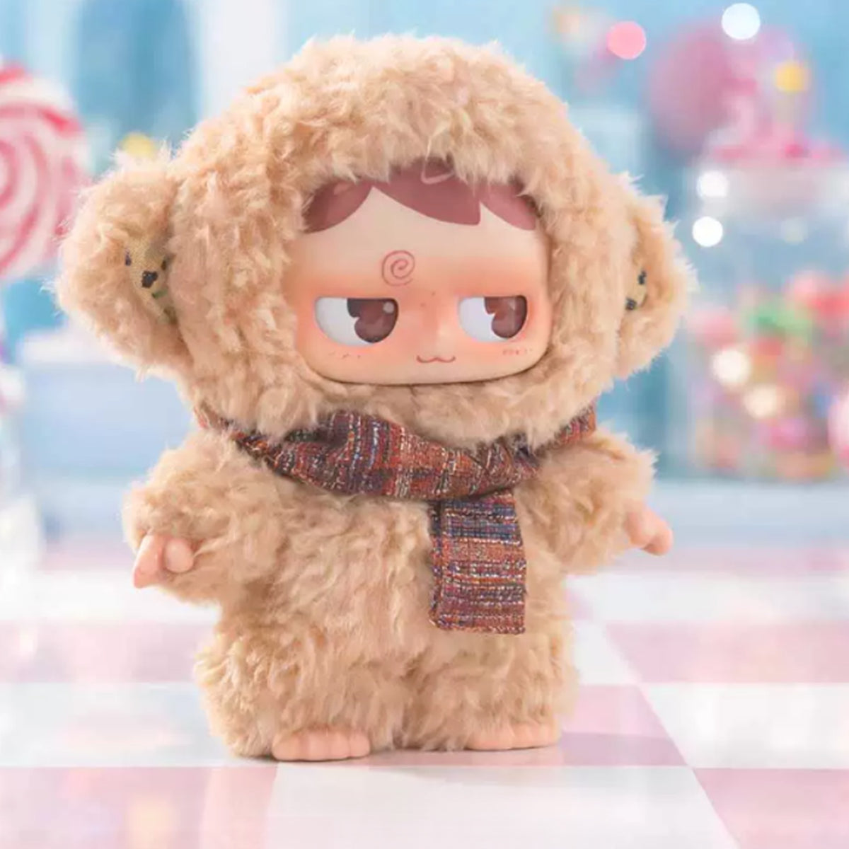MONBOO Mini Candy House Series Plush Pendant Blind Box - Complete brown plush pendant body; display props not included; random design not guaranteed