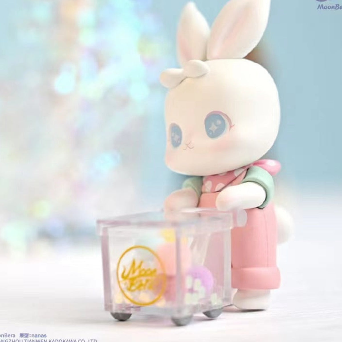 MoonBera Series Blind Box - Pink-outfit rabbit figure detail with upper ears cropped; random design not guaranteed