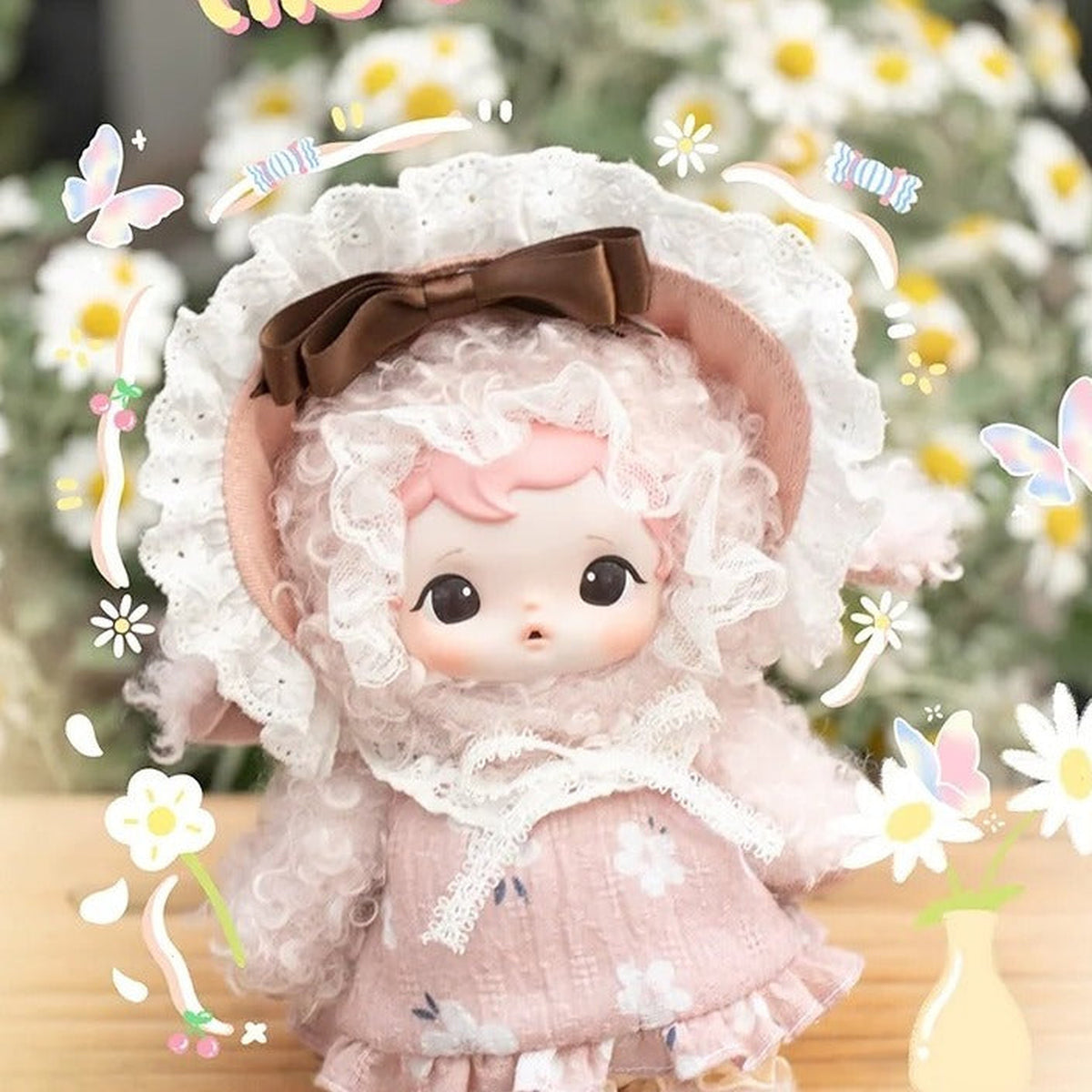 Moonie Pastoral Songs Series  Plush Blind Box - Pink outfit design detail; random design not guaranteed