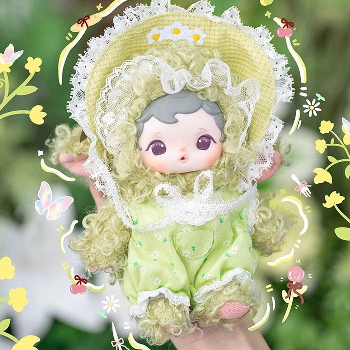 Moonie Pastoral Songs Series  Plush Blind Box - Green outfit complete design example; random design not guaranteed