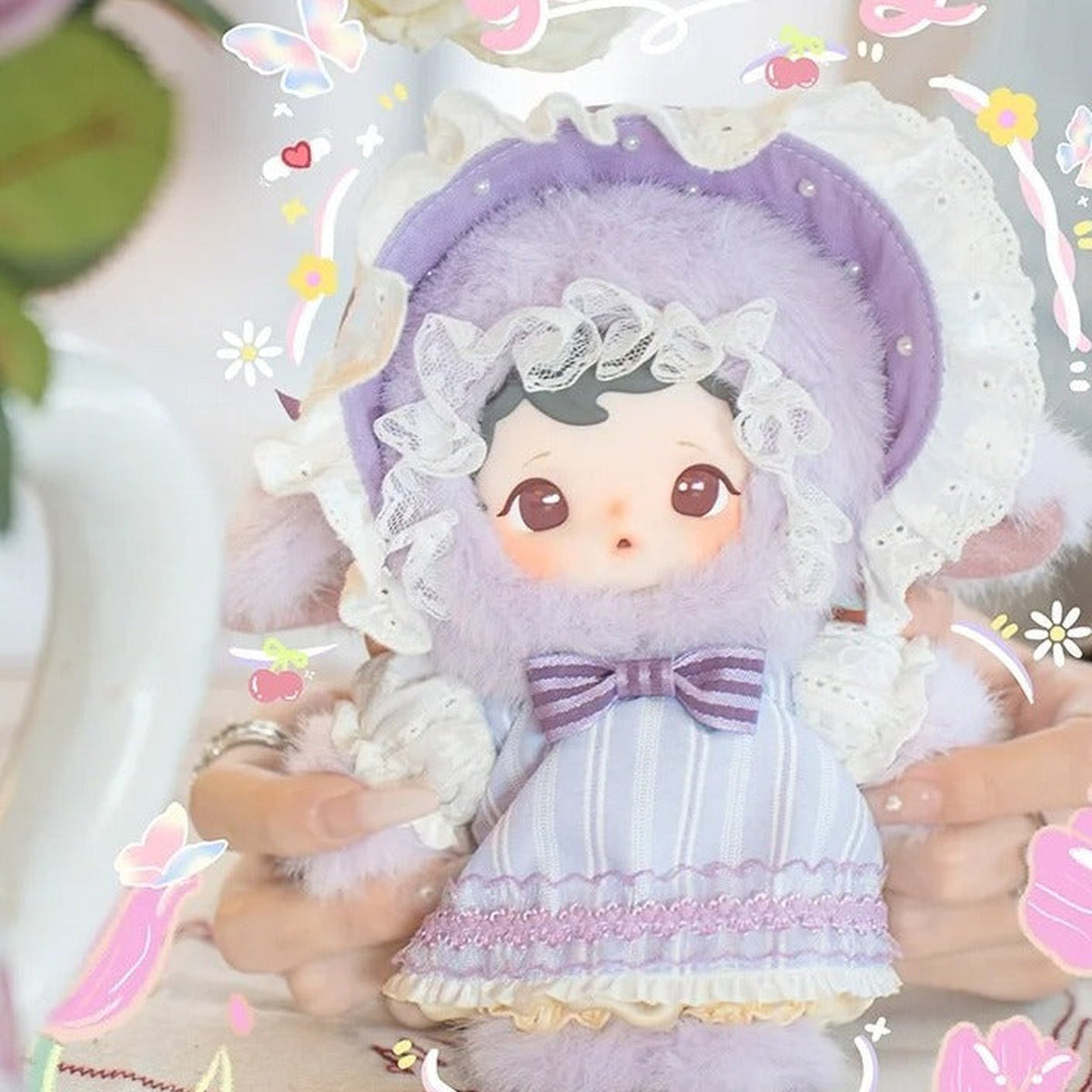 Moonie Pastoral Songs Series  Plush Blind Box - Purple outfit design detail; random design not guaranteed