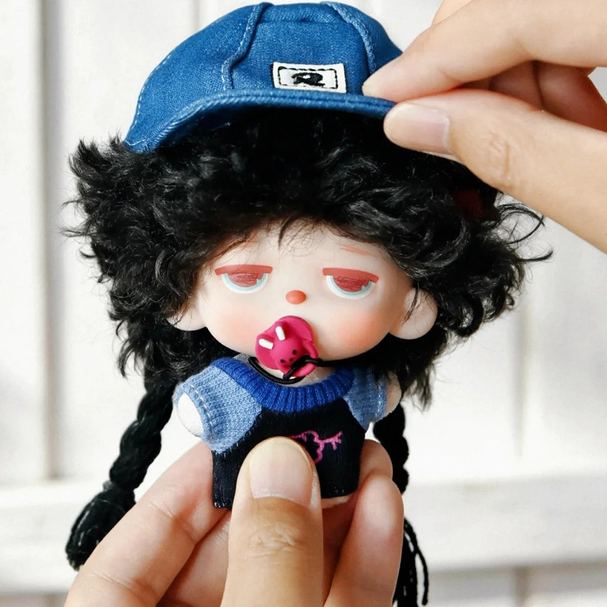 Mowdo After School Escape Series Plush Pendant Blind Box - Mowdo plush pendant held detail with lower body obscured; random design not guaranteed