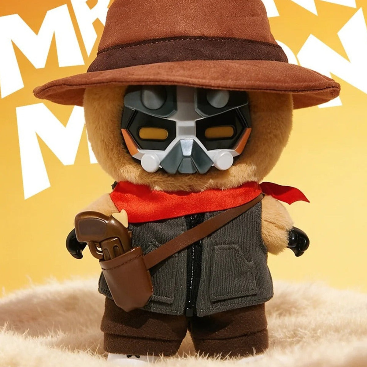 MR.BONE Fluffy Agent Team Series Plush Blind Box - Brown-costume plush doll detail with upper hat cropped; random design not guaranteed