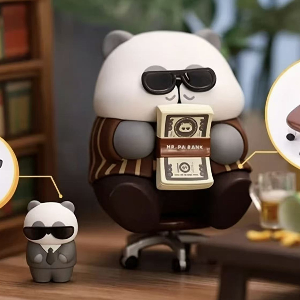MR.PA APOS' Working Week Series Figure Blind Box - Sunglasses panda design example; random design not guaranteed