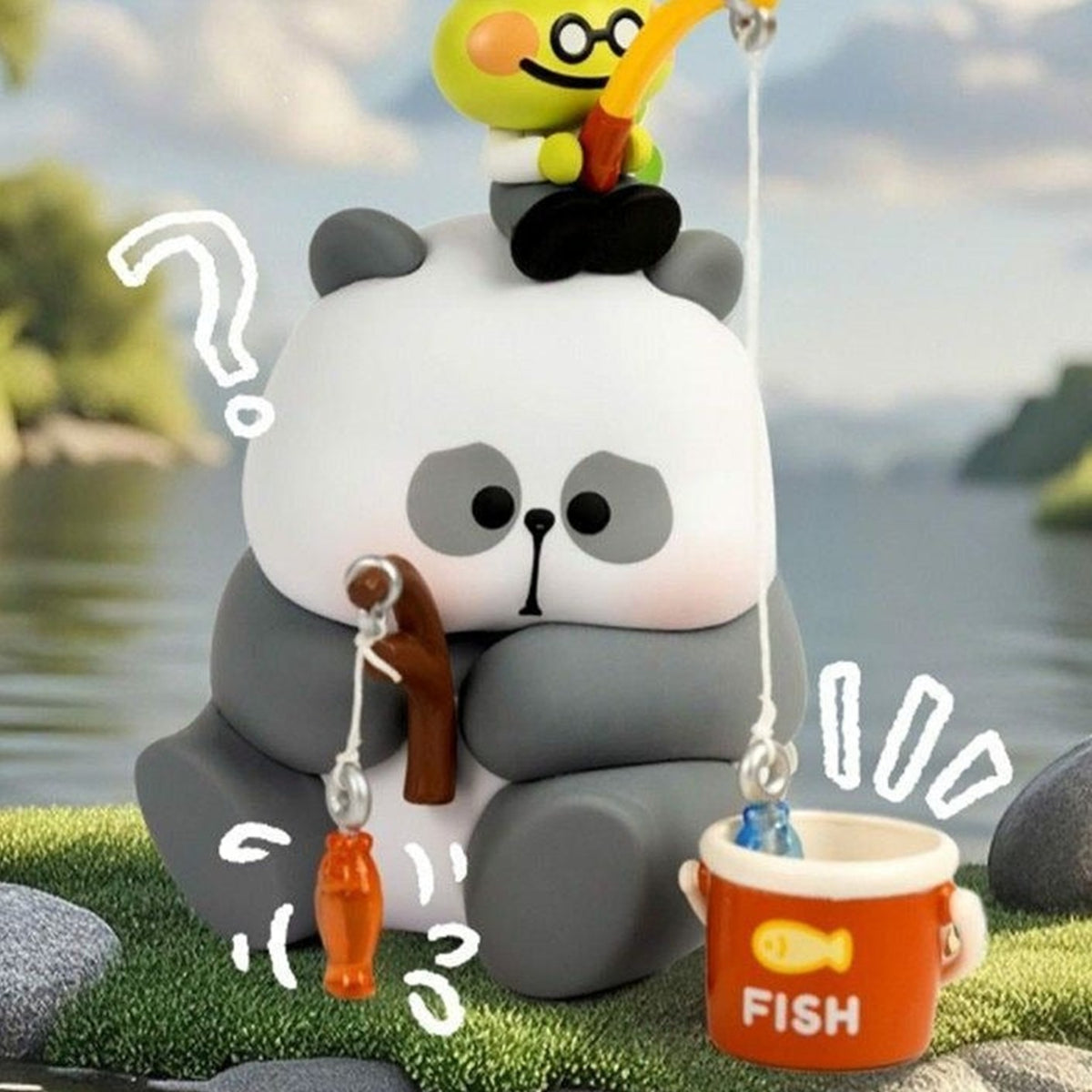 MR.PA No Work Today Series Figures, Blind Box - Fishing scene figure detail with upper accessory cropped; random design not guaranteed