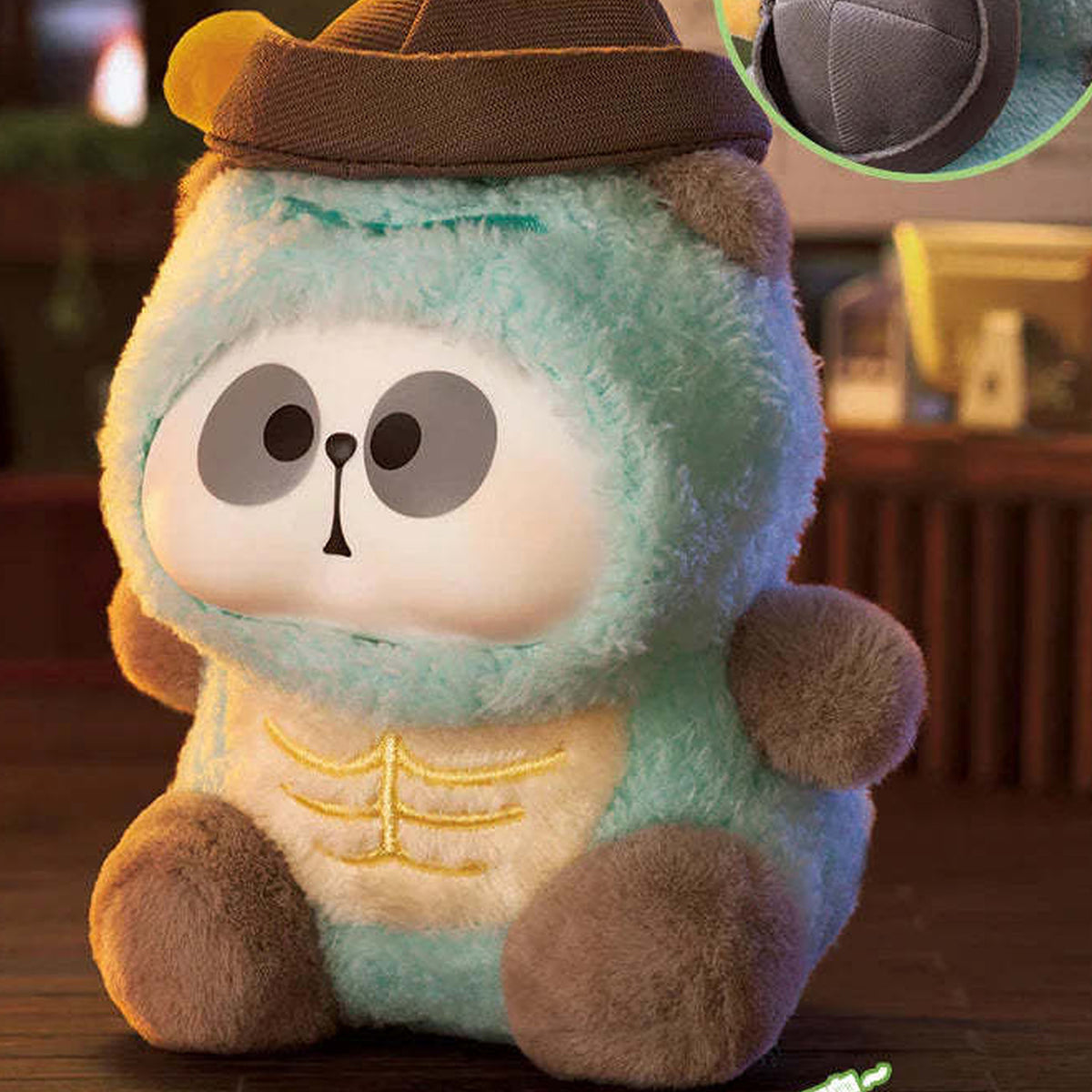 Mr Pa-Pa Pa Ainimal Limited Company Series Blind Box - Seated blue plush detail with upper hat edge cropped; random design not guaranteed