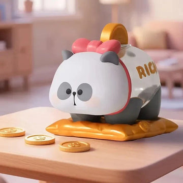 MR.PA Wish List Series Figures, Blind Box - Panda coin bank complete design example; random design not guaranteed