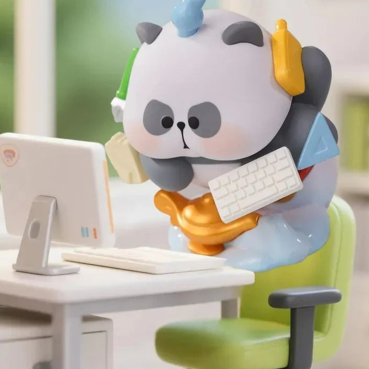 MR.PA Wish List Series Figures, Blind Box - Panda computer design detail; random design not guaranteed
