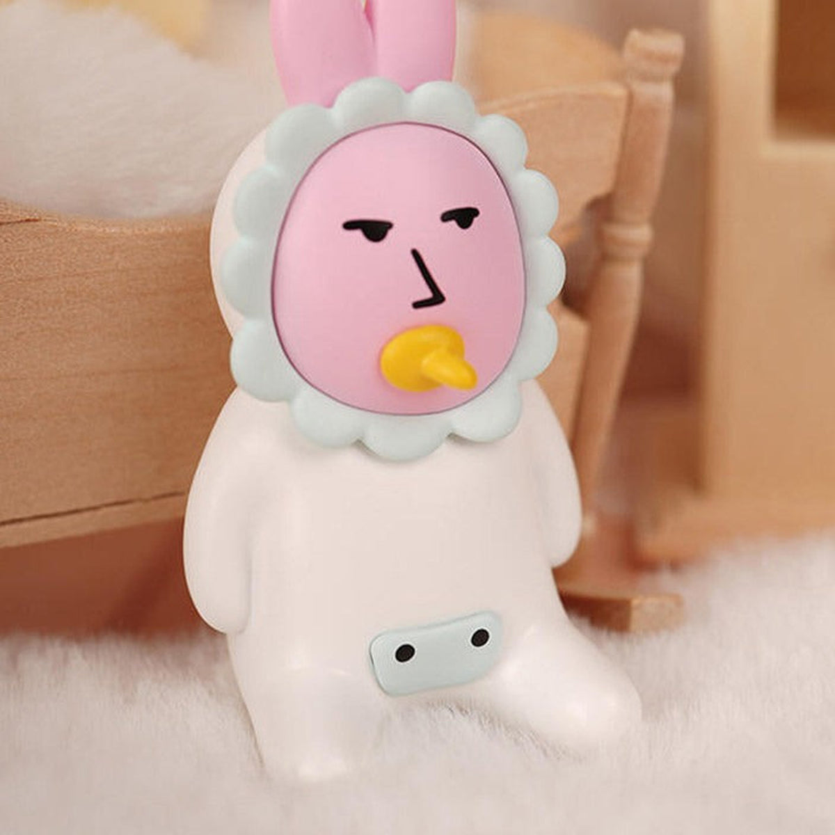 My Friend Pink Rabbit Abstract Series Mini Figure Blind Box - White flower costume design detail; random design not guaranteed