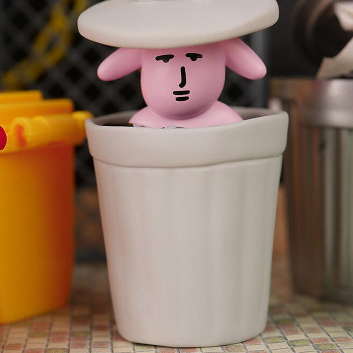 My Friend Pink Rabbit Abstract Series Mini Figure Blind Box - Pink head flower pot design example; random design not guaranteed