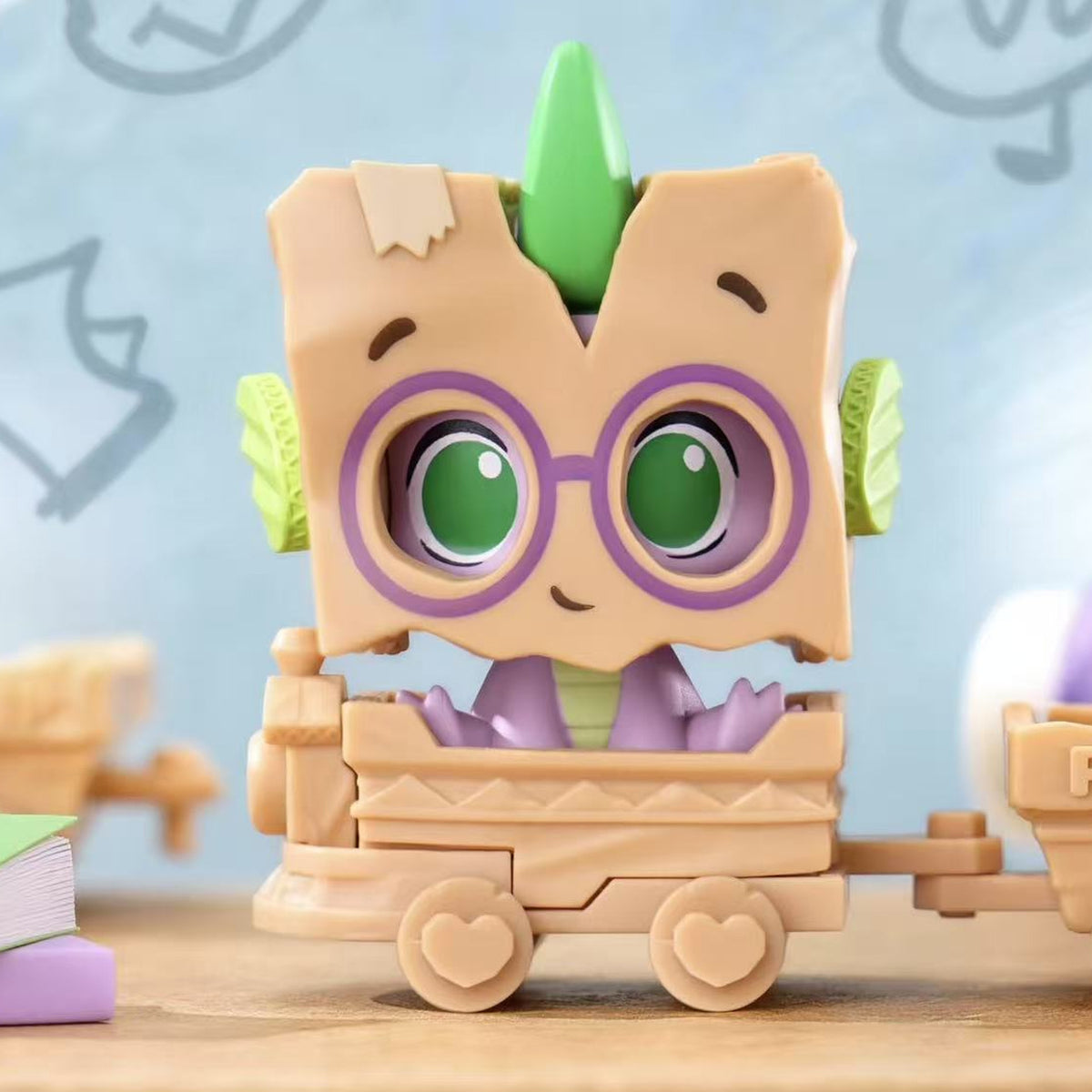 My Little Pony Box Play Series MINI Figure Blind Box - Complete horned mini figure and cart example; display props not included; random design not guaranteed