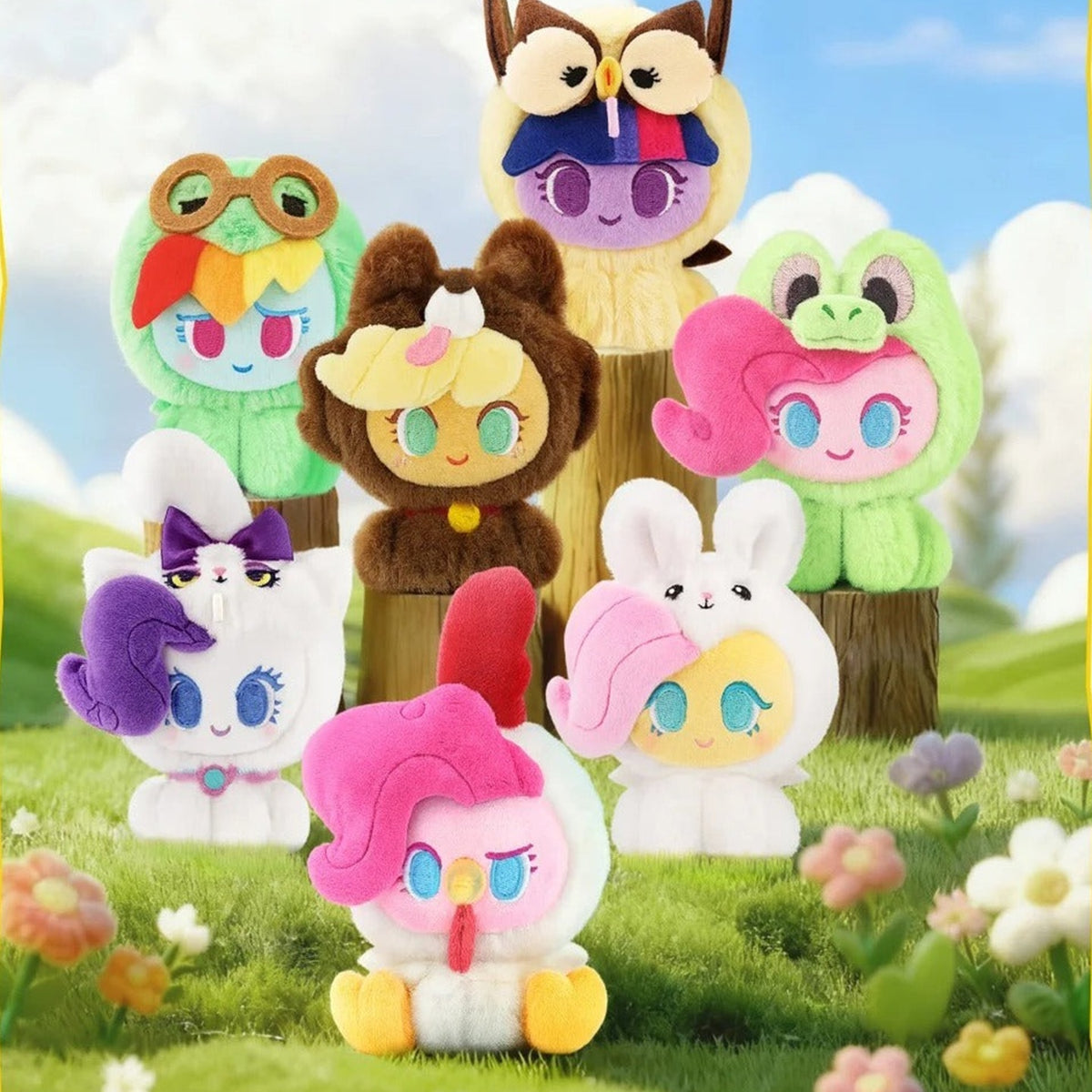 My Little Pony Fancy Pony Pets Series Plush Pendant Blind Box - Pony plush comparison with complete central and lower examples; upper owl hood cropped; random design not guaranteed