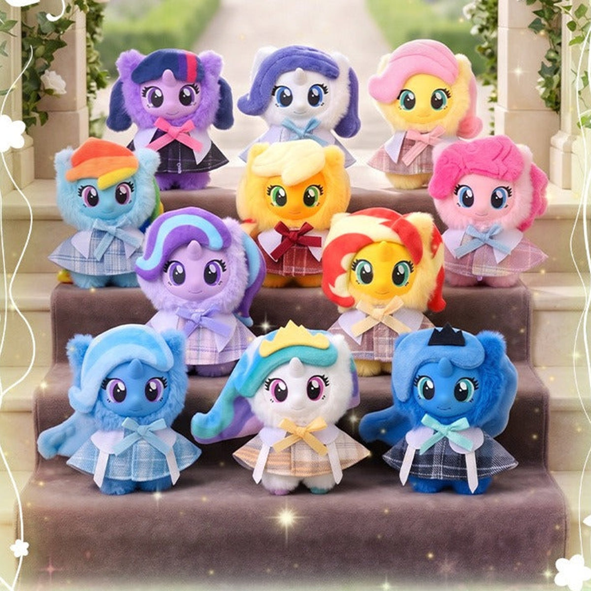 My Little Pony Magical Garden Series Vinyl Plush Pendant Blind Box - Magical Garden series group with complete central plush pendant body examples; random design not guaranteed