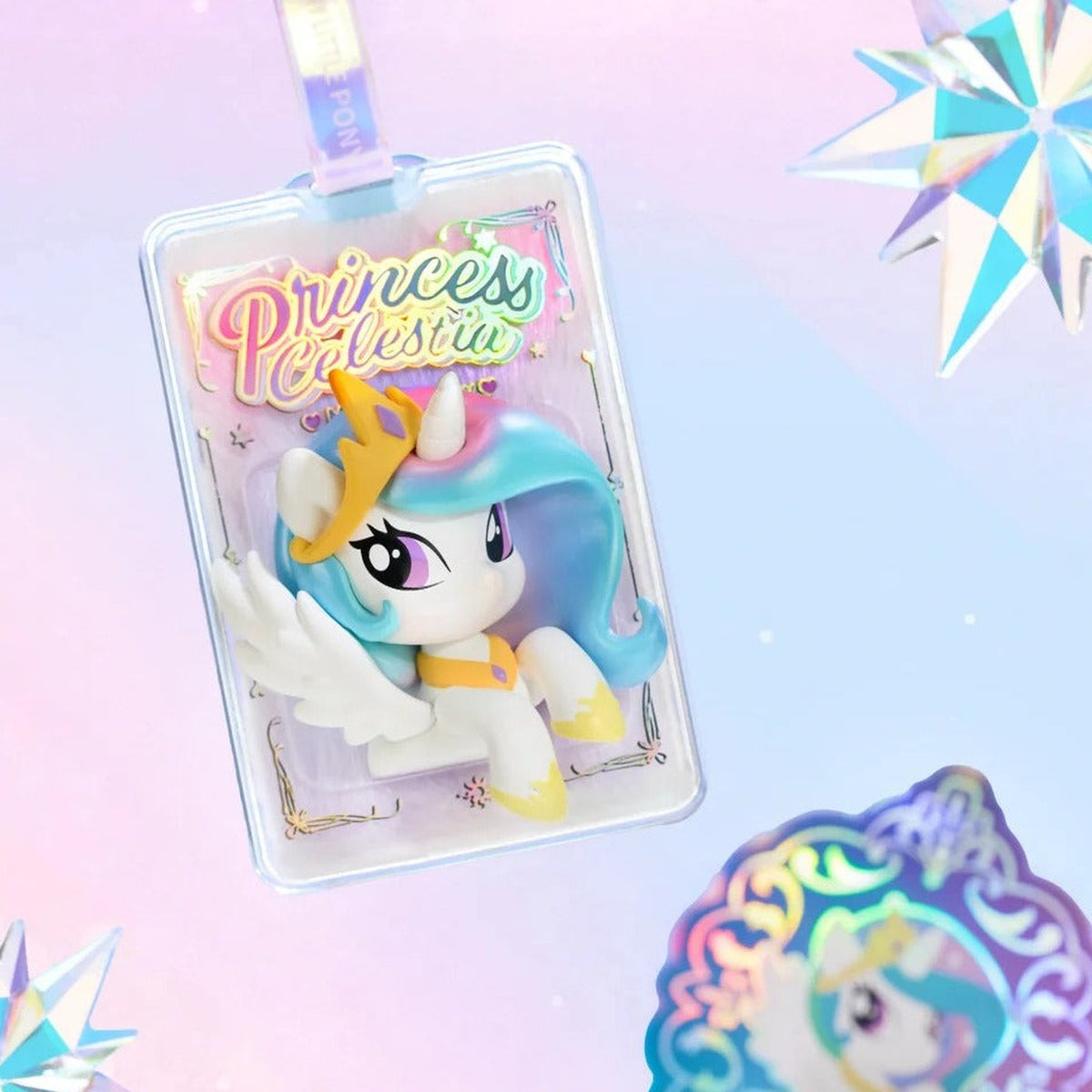 My Little Pony Sparkling Stream Series Fluffy Hanging Card Blind Box - White pony hanging card detail with upper strap cropped; random design not guaranteed