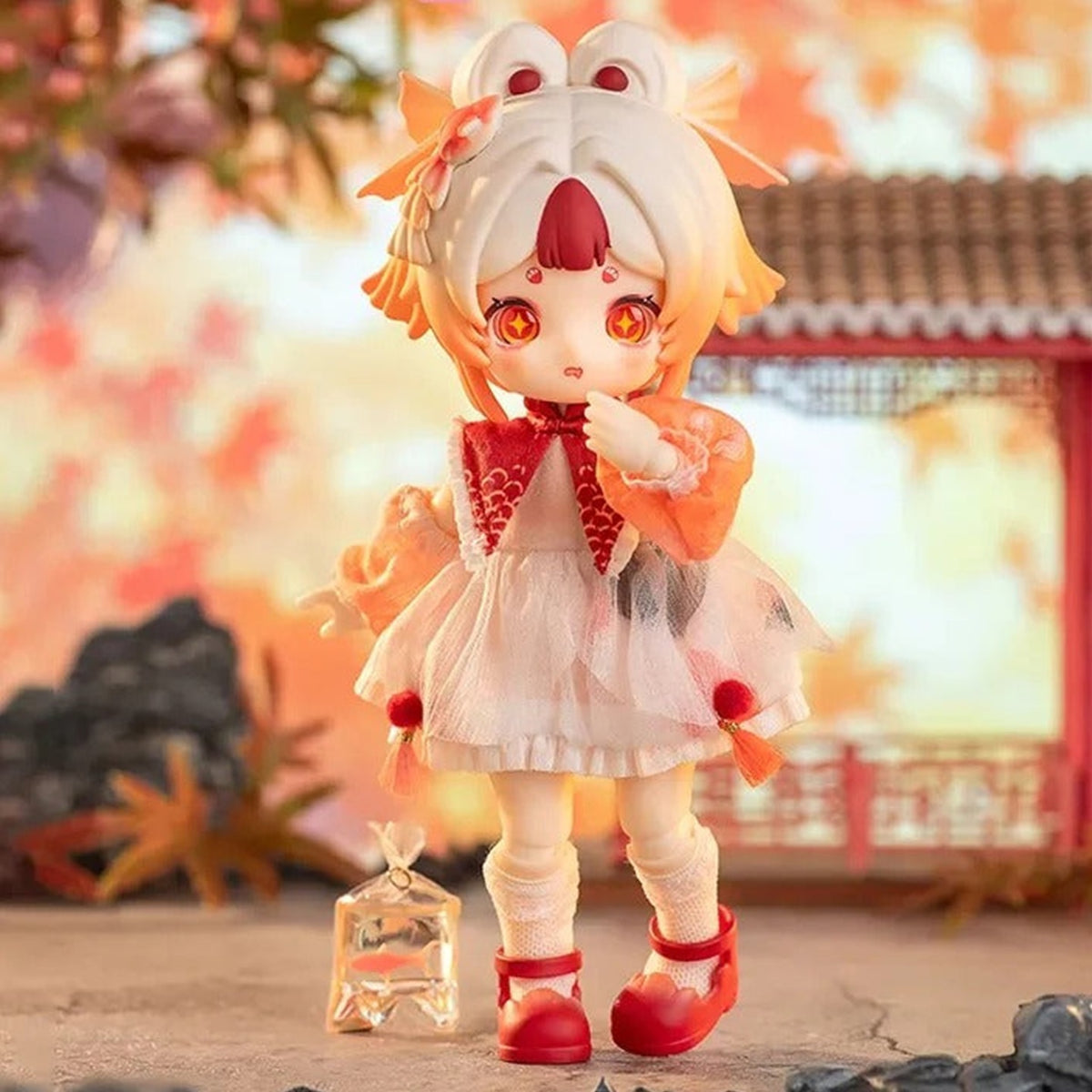NAGI Cub The Happy Excursion Series Action Figure BJD Blind Box - Red outfit complete articulated figure example; random design not guaranteed