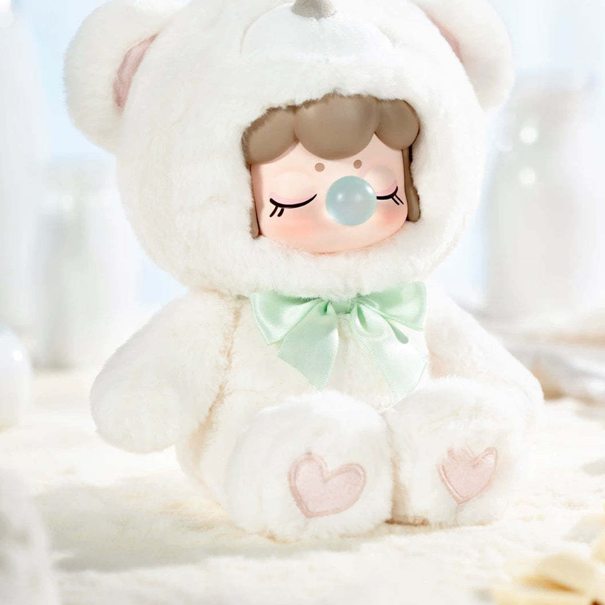 Nanci Colorful Chocolate Cutie Bears: Smooth Milk white bear plush design