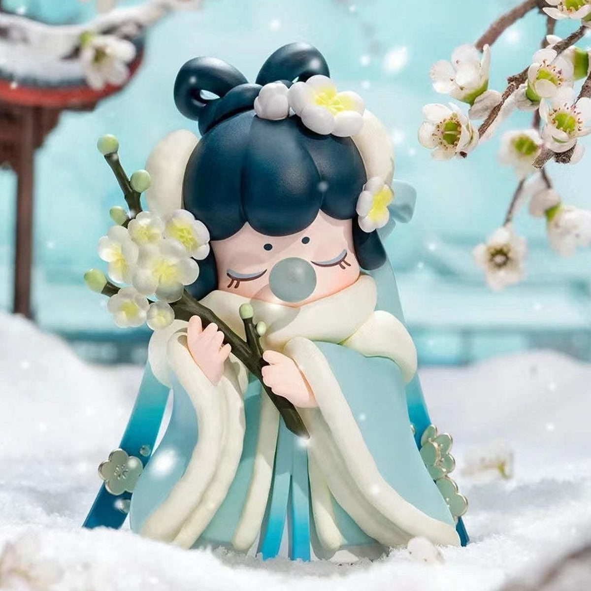 Nanci Poetic Beauty: Teal-haired Nanci figure with white floral styling