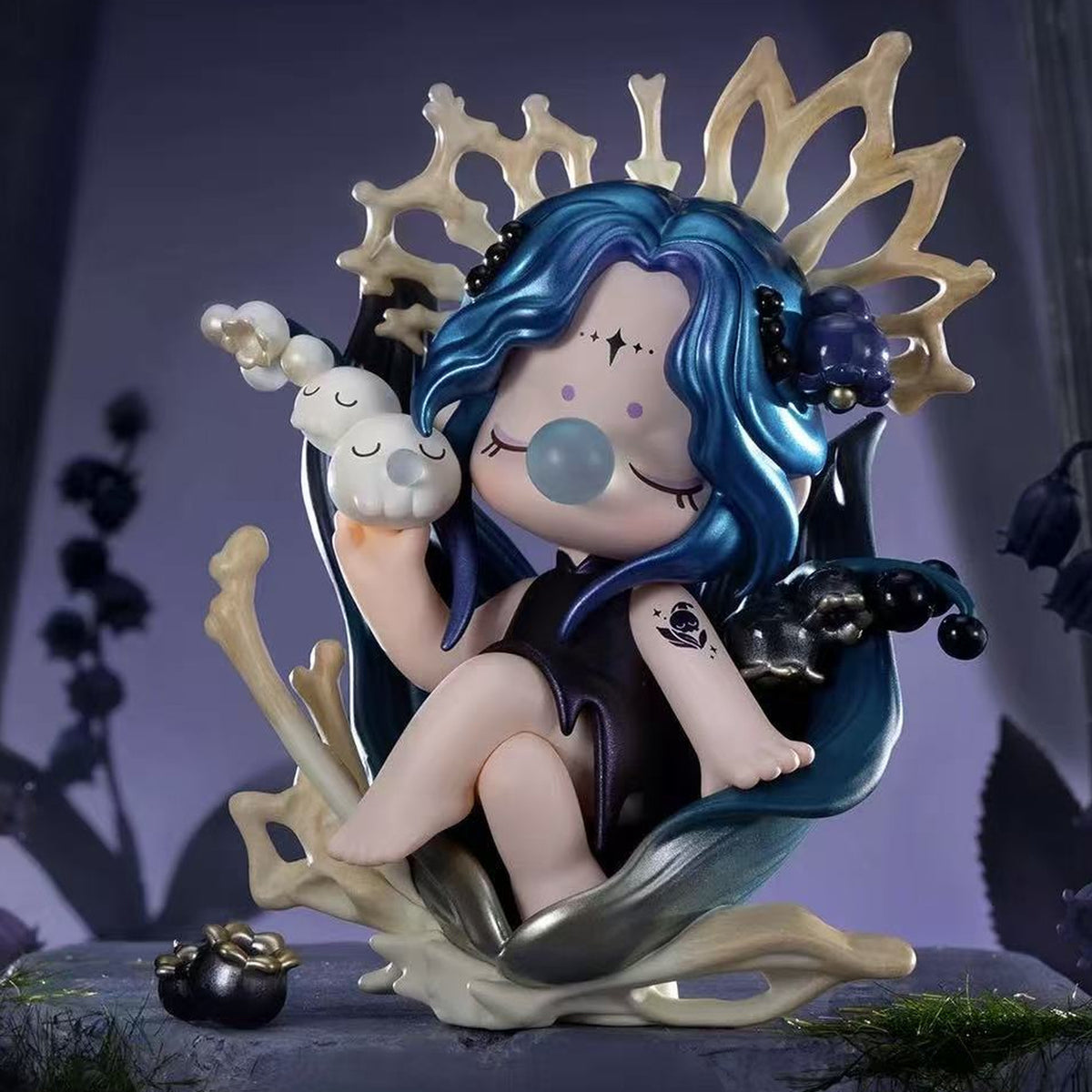 Nanci Secret Fantasy blue-haired antler and crystal design