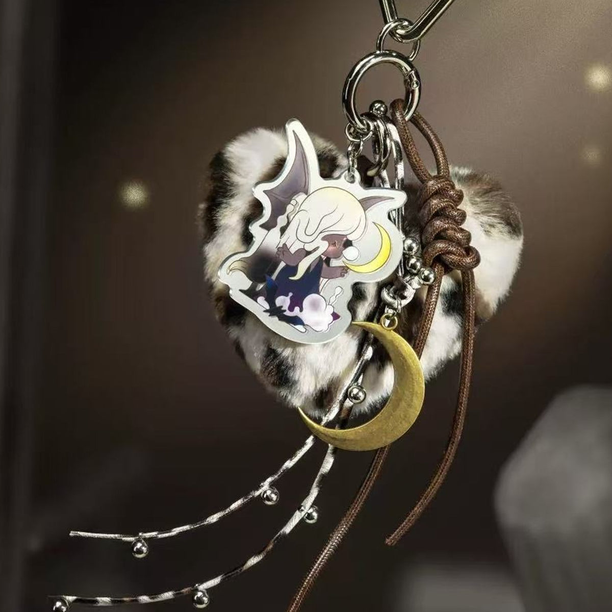 Nanci Secret Fantasy Plush Pendants: Night Lord pendant with its printed character charm and hanging details