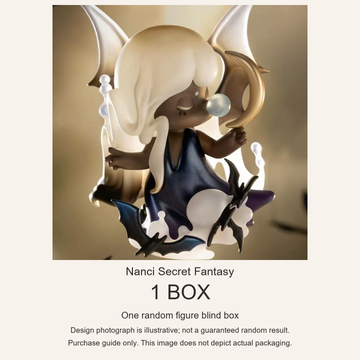 Nanci Secret Fantasy purchase guide: one random figure blind box; illustrative design, not actual packaging
