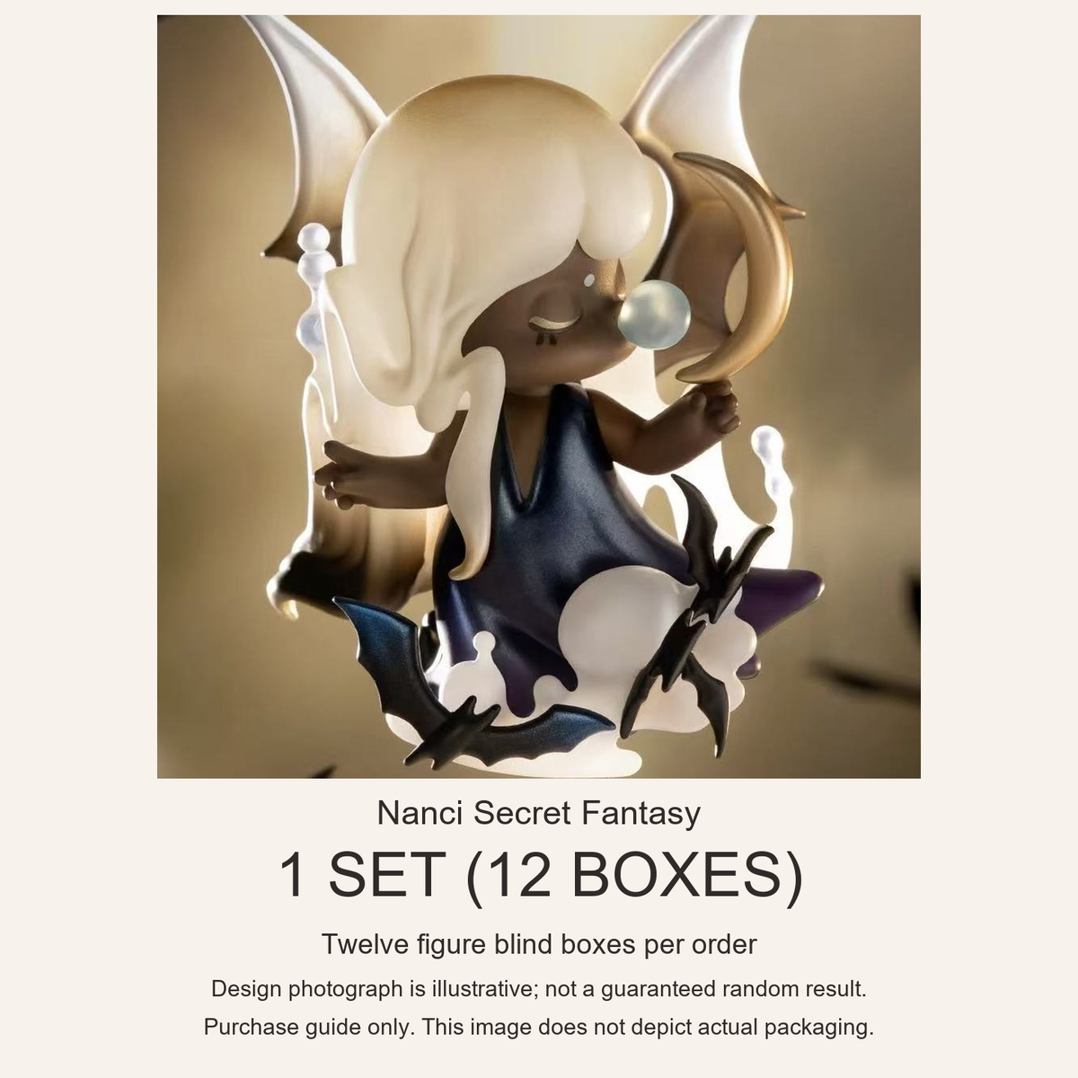 Nanci Secret Fantasy purchase guide: twelve figure blind boxes; illustrative design, not actual packaging