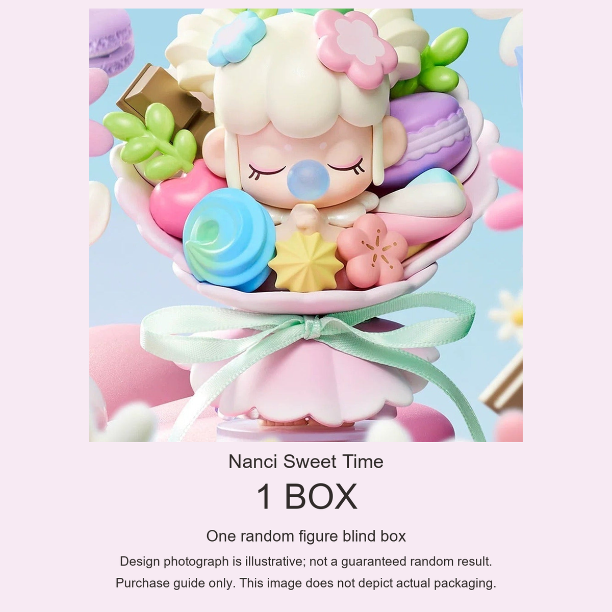 Nanci Sweet Time purchase guide: one random figure blind box; illustrative design, not actual packaging