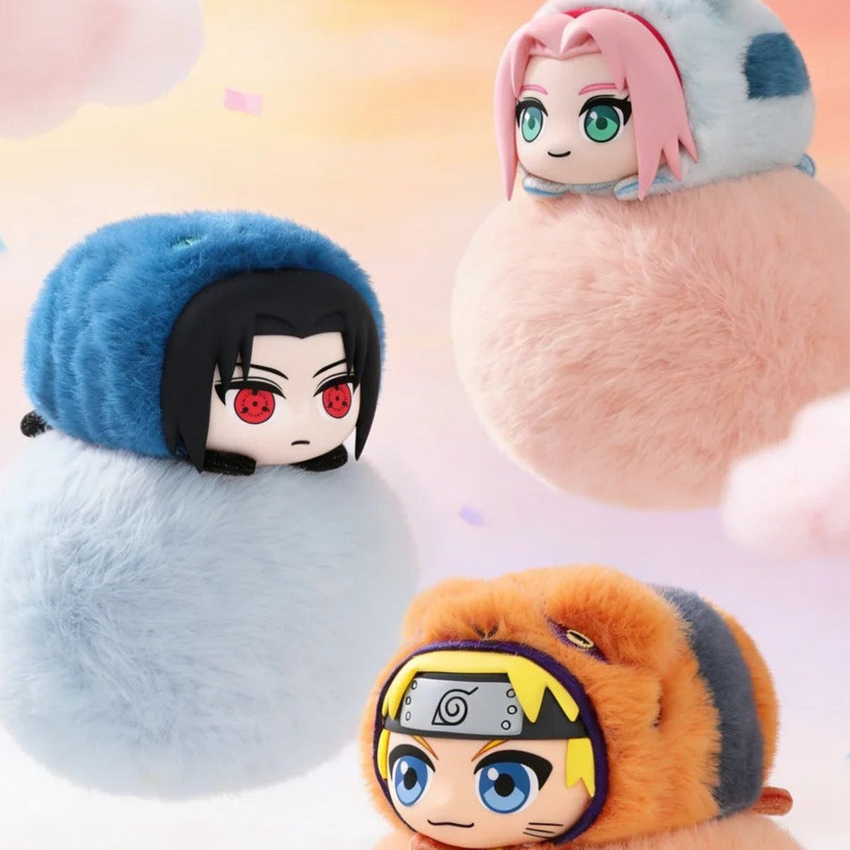 NARUTO Cute Beast Lying Party Series Plush Pendant Blind Box - Complete central lying plush pendant examples with outer example cropped; random design not guaranteed