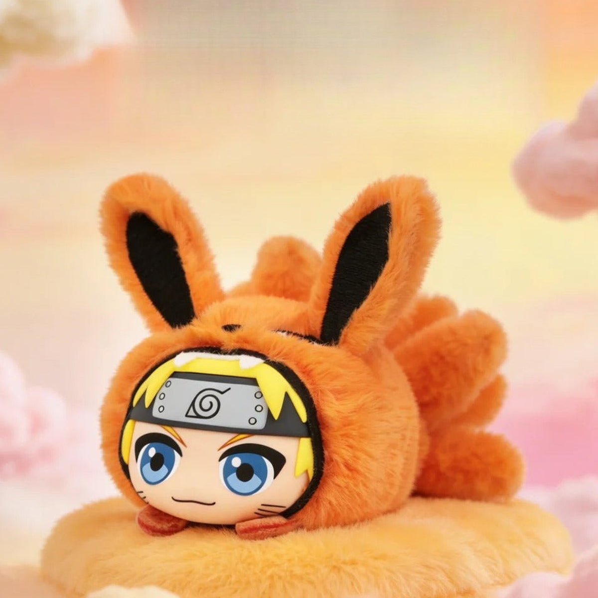 NARUTO Cute Beast Lying Party Series Plush Pendant Blind Box - Complete orange lying plush pendant example; display props not included; random design not guaranteed