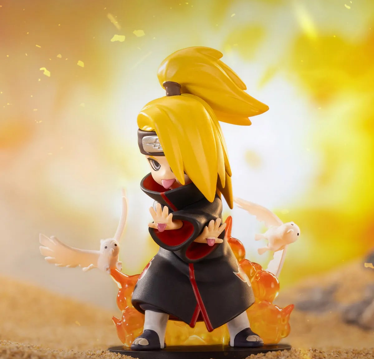 Naruto Shippuden Battle Against Akatsuki blind box series - Deidara design example with illustrated effects