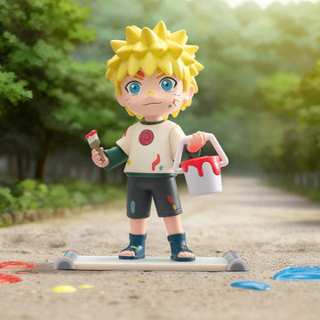 Naruto Shippuden Childhood blind box series - Naruto Uzumaki childhood design example with paint bucket and brush