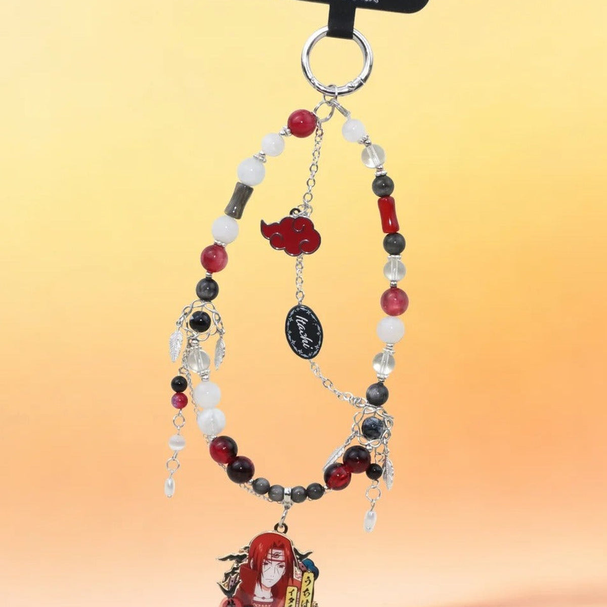 Naruto Shippuden Colorful Mobile Series Phone Chain Blind Box - Black and red phone-chain detail with lower charm cropped; random design not guaranteed