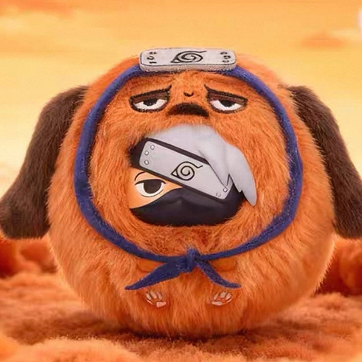 Naruto Shippuden Fluffy Series Plush Pendant Blind Box - Brown plush pendant detail with upper head cropped; random design not guaranteed