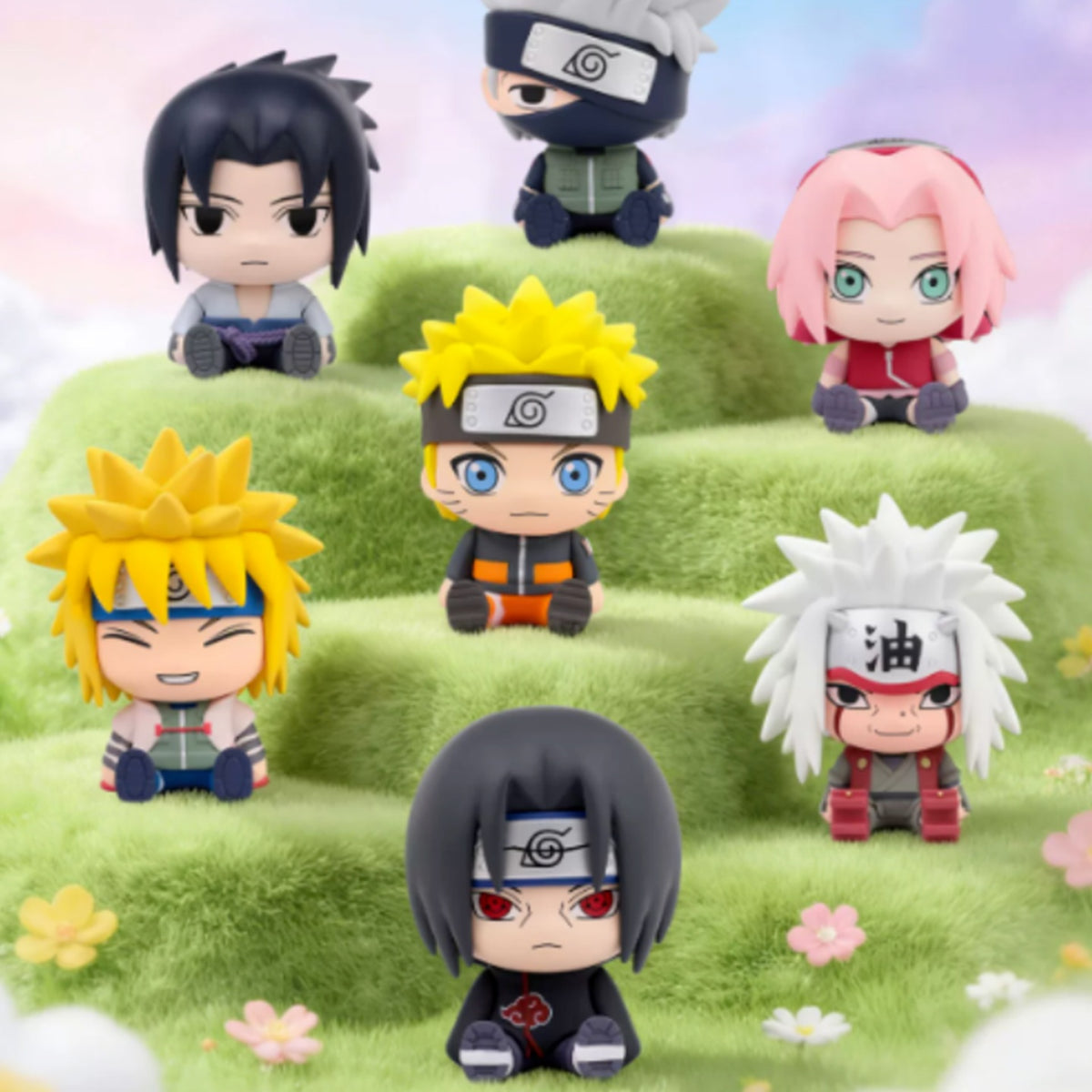 Naruto Shippuden Sit And Snuggle Series Figure Blind Box - Sit And Snuggle figure group with complete central character examples; random design not guaranteed