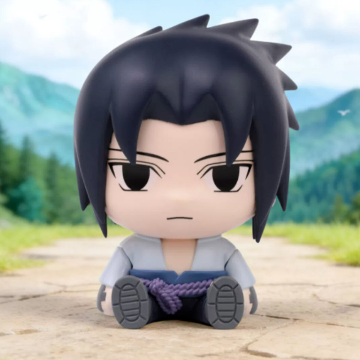 Naruto Shippuden Sit And Snuggle Series Figure Blind Box - Complete Sasuke seated figure example; random design not guaranteed