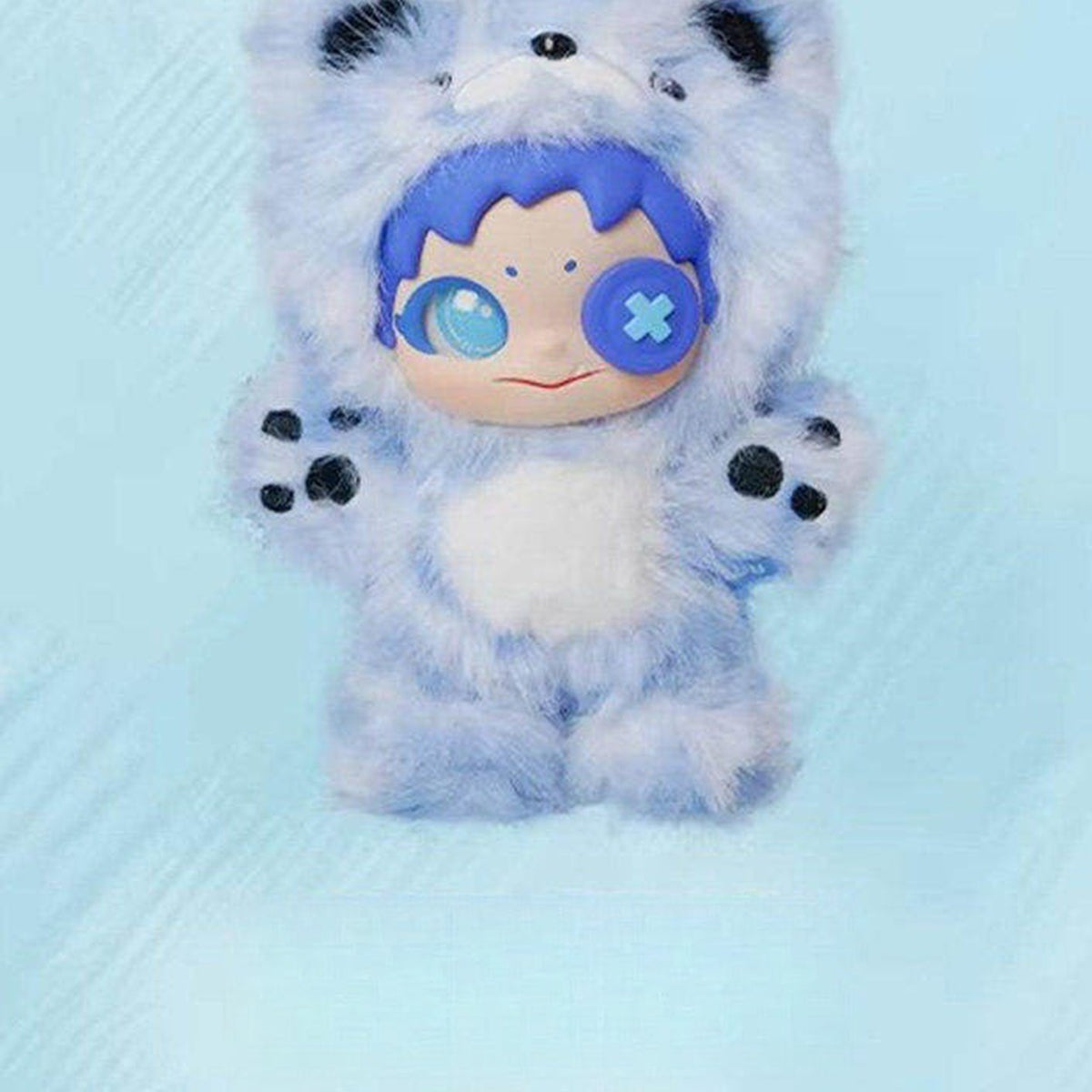 Natural High Family Zoo Series Plush Blind Box - White blue hood design detail; random design not guaranteed