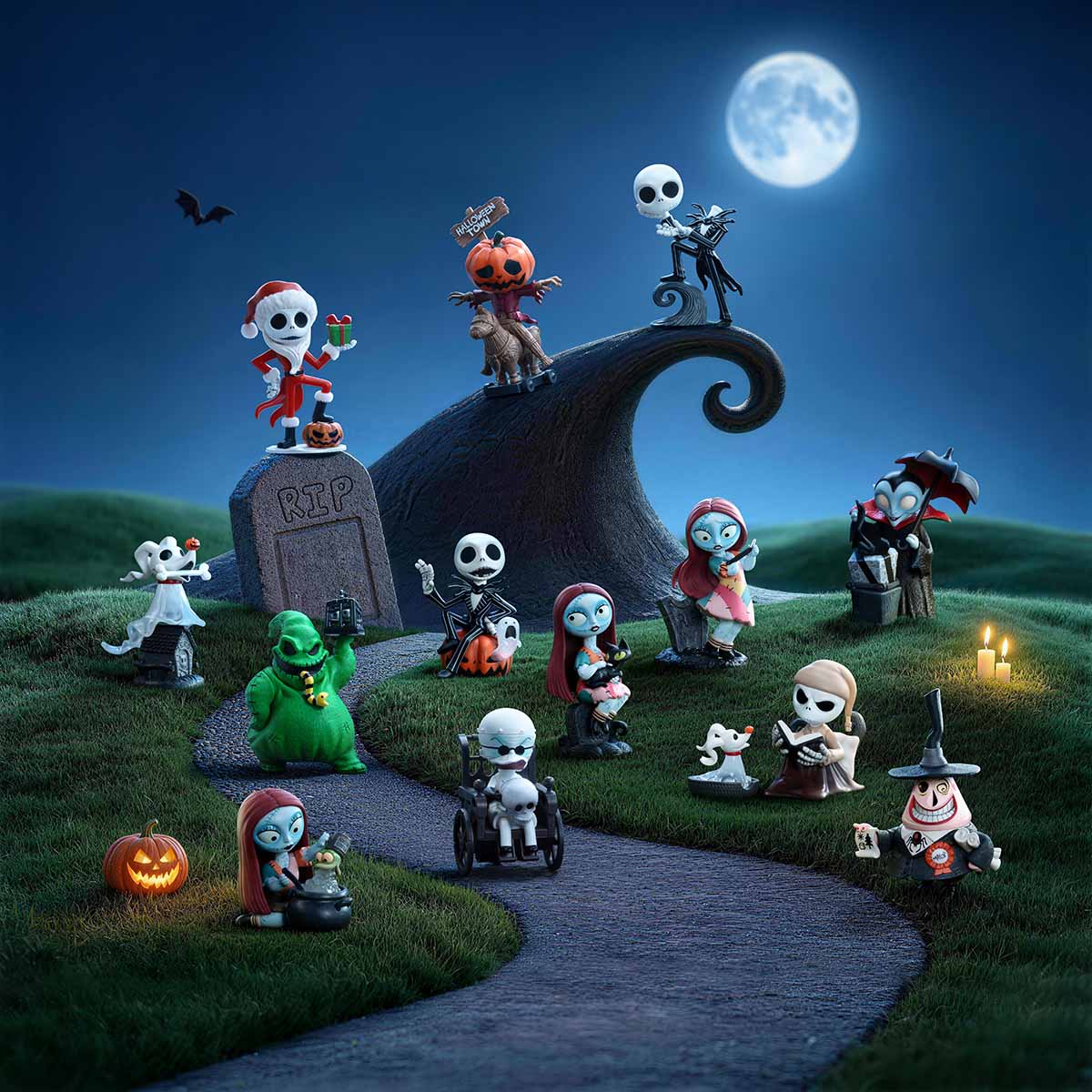 The Nightmare Before Christmas series lineup scene; pictured characters are examples, not a confirmed set