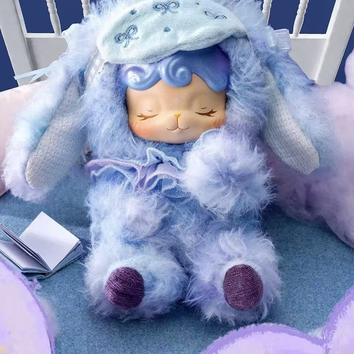 Niki Friends Cute Bedtime Pals Series Plush Pendant Blind Box - Blue plush pendant detail with upper head cropped; random design not guaranteed
