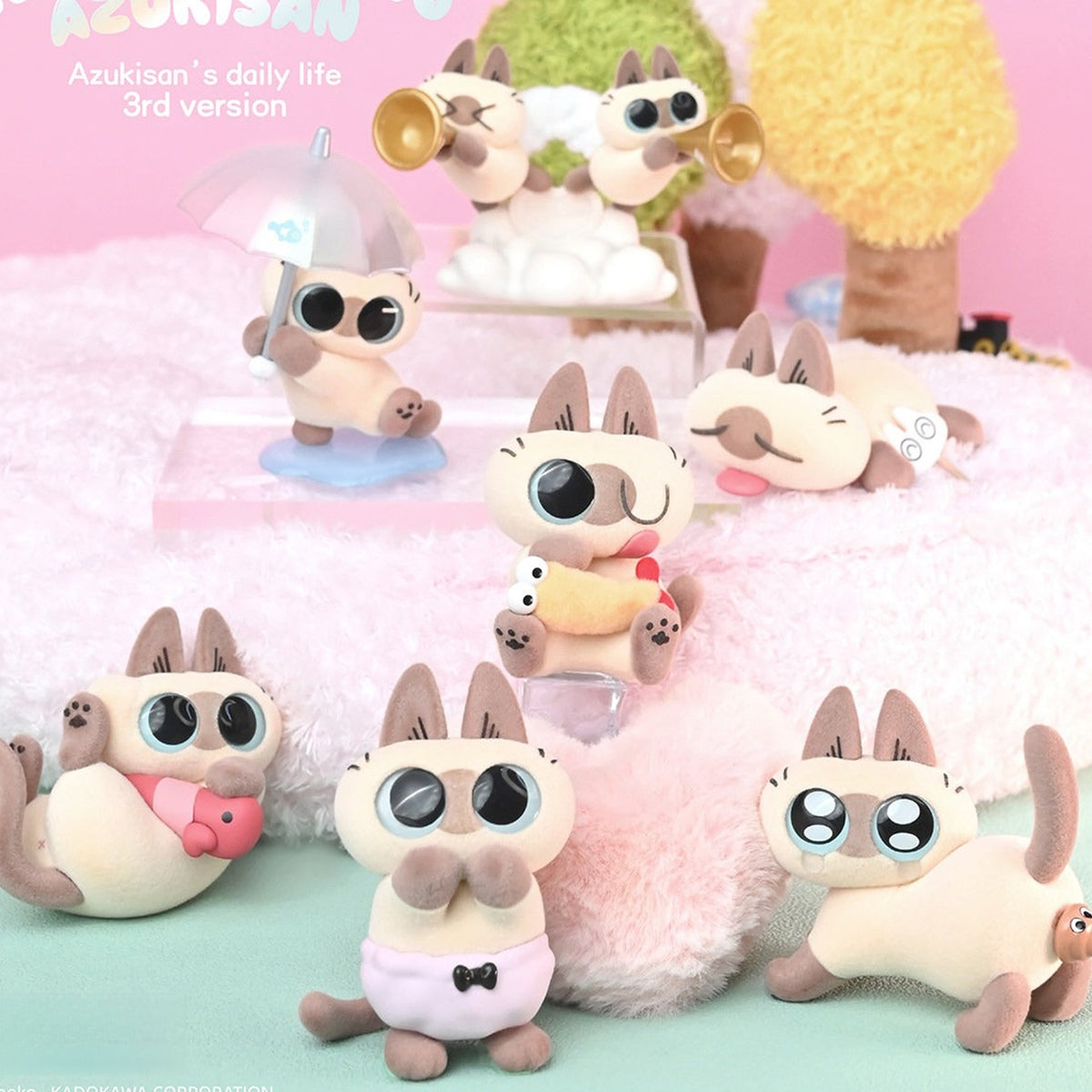 Nobeko Azukisan's Daily Heartwarming  Life V3 Figure Blind Box - Series design overview; random design not guaranteed