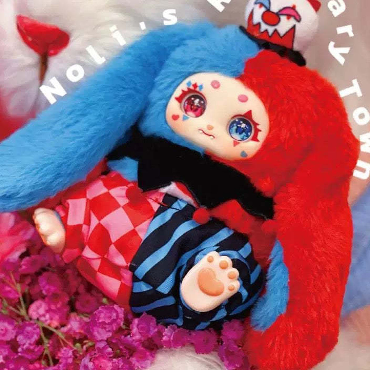 Noli's ROSEMARY TOWN Series Plush Dolls, Blind Box - Blue and red plush design with checked and striped outfit; headwear detail cropped; random design not guaranteed; display props not included