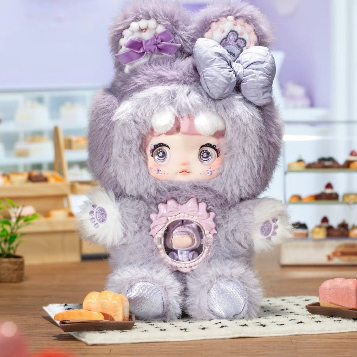 NOMMI A Bite of Sweetness - taro pastry room scene original product view | KikiBuddies