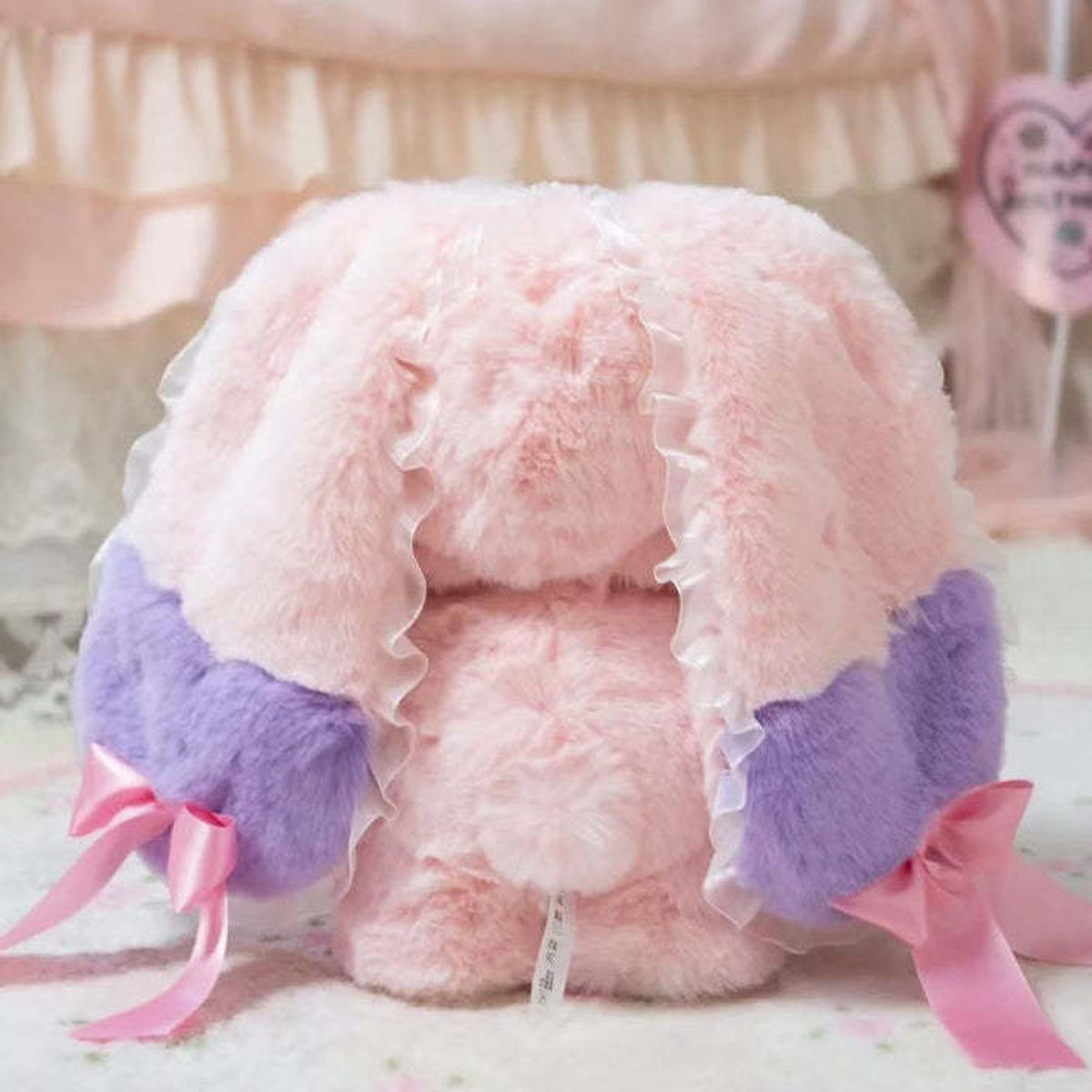 Nommi Sweet Tea Bunny 400% Plush Doll, Limited Edition - Complete pink bunny plush doll rear view; one Sweet Tea Bunny doll; props not included
