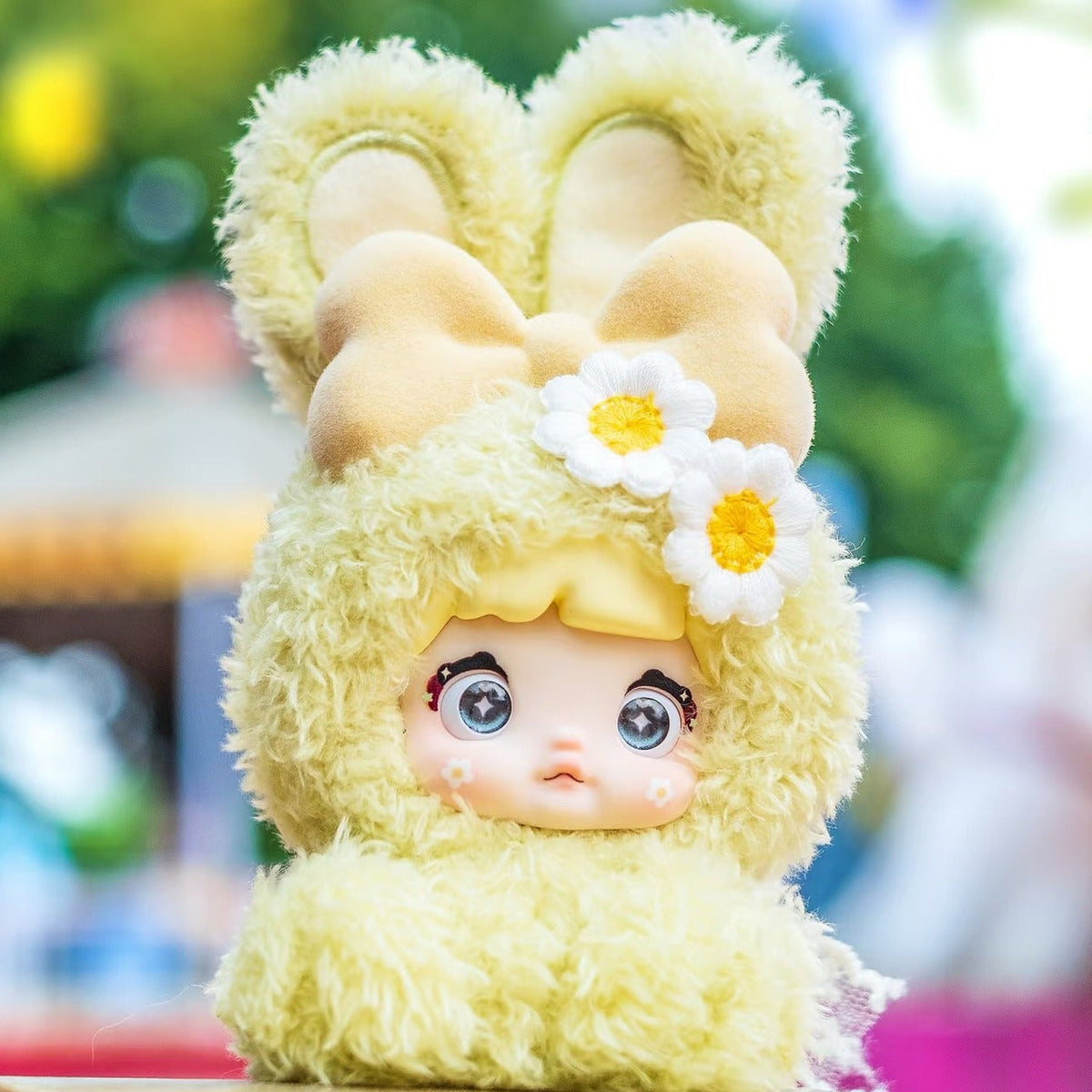 Nommi Sweetheart Bunny Series Plush Dolls, Blind Box - Yellow rabbit plush pendant example with lower body edge cropped; random design not guaranteed
