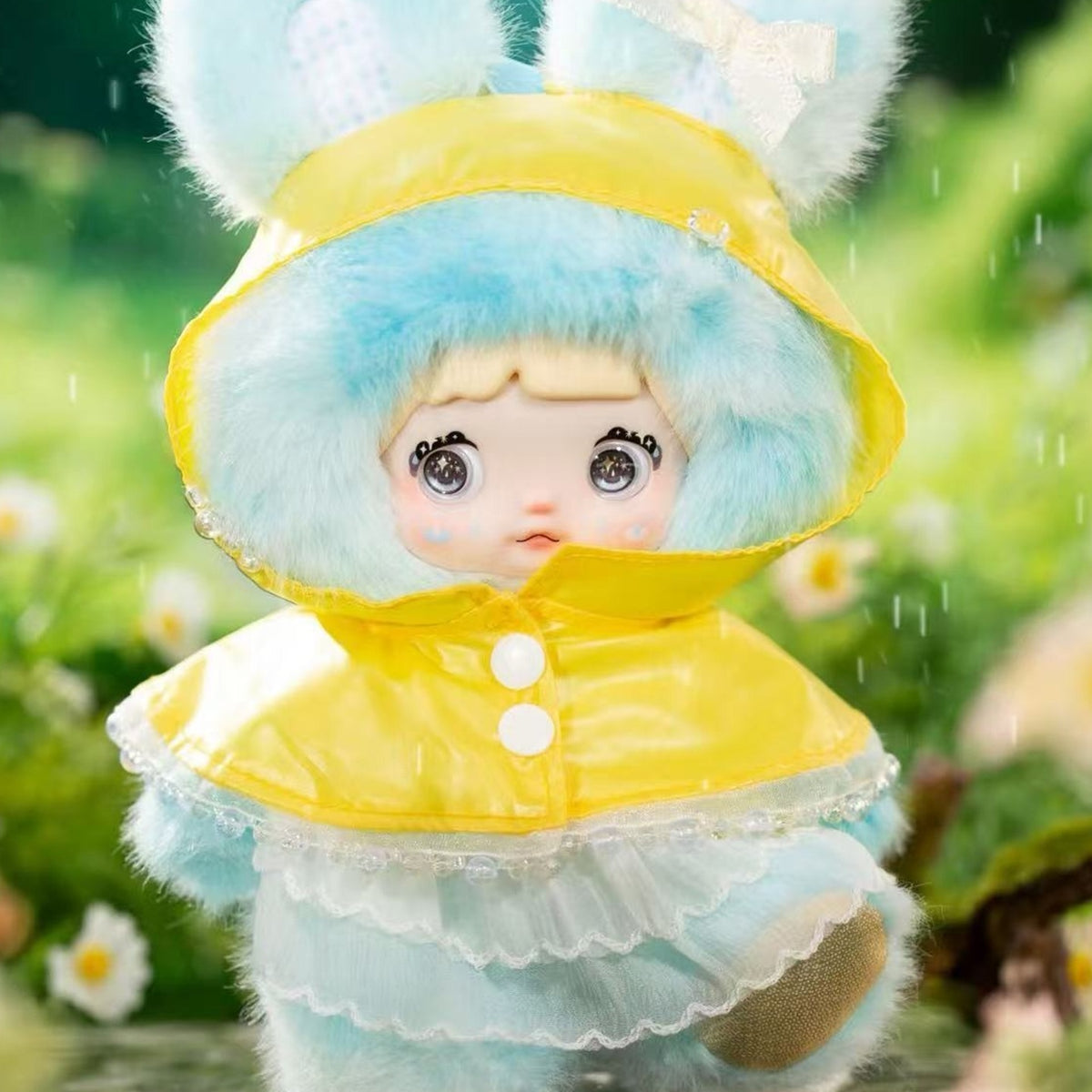 NOMMI Weather Forecast — Drizzle confirmed design, yellow raincoat front view