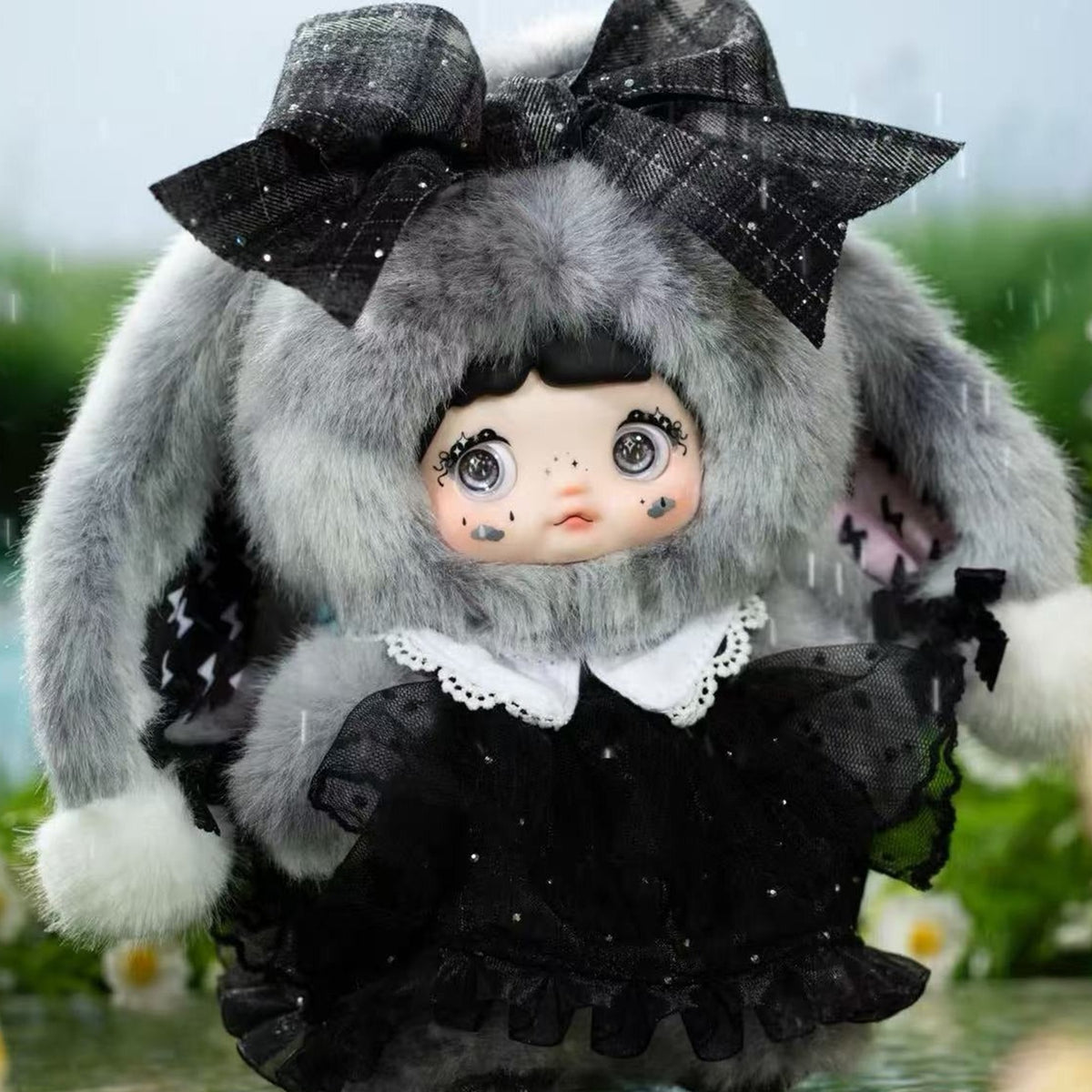 NOMMI Weather Forecast — Darkness confirmed design, black bow and outfit front view
