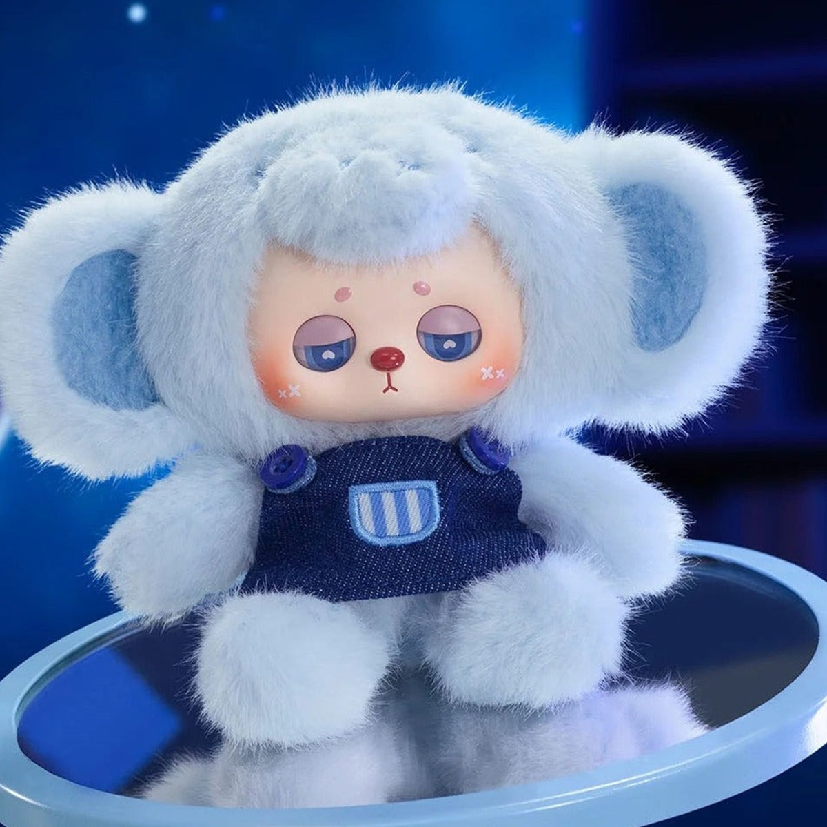 Nourmar Dull Sense Lab Series Vinyl Plush Blind Box - Blue elephant-costume plush doll detail with outer ears cropped; random design not guaranteed