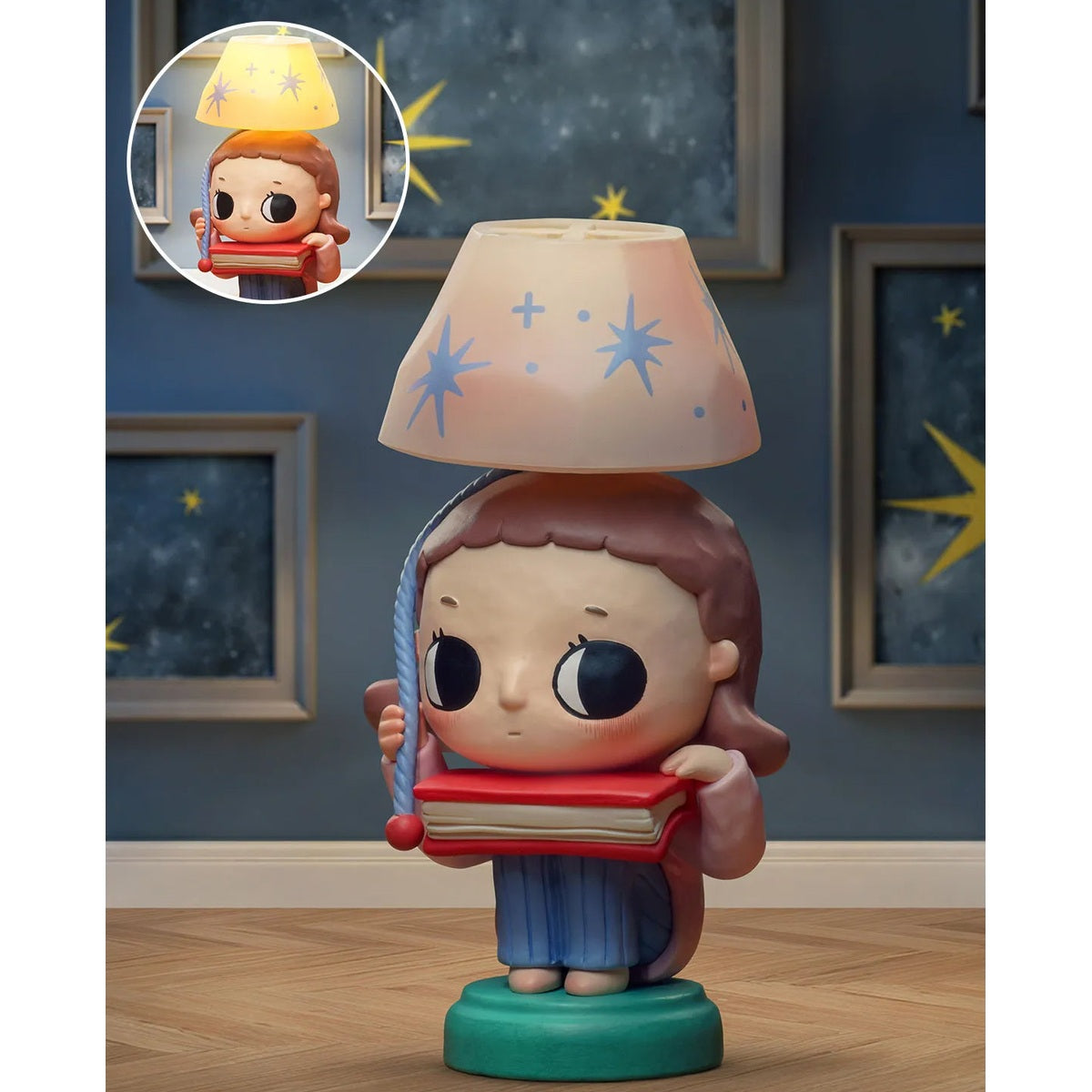 Nyota We Are All Stars blind box series - Nightlight Star design example with lamp-shaped hat and illustrated light effect