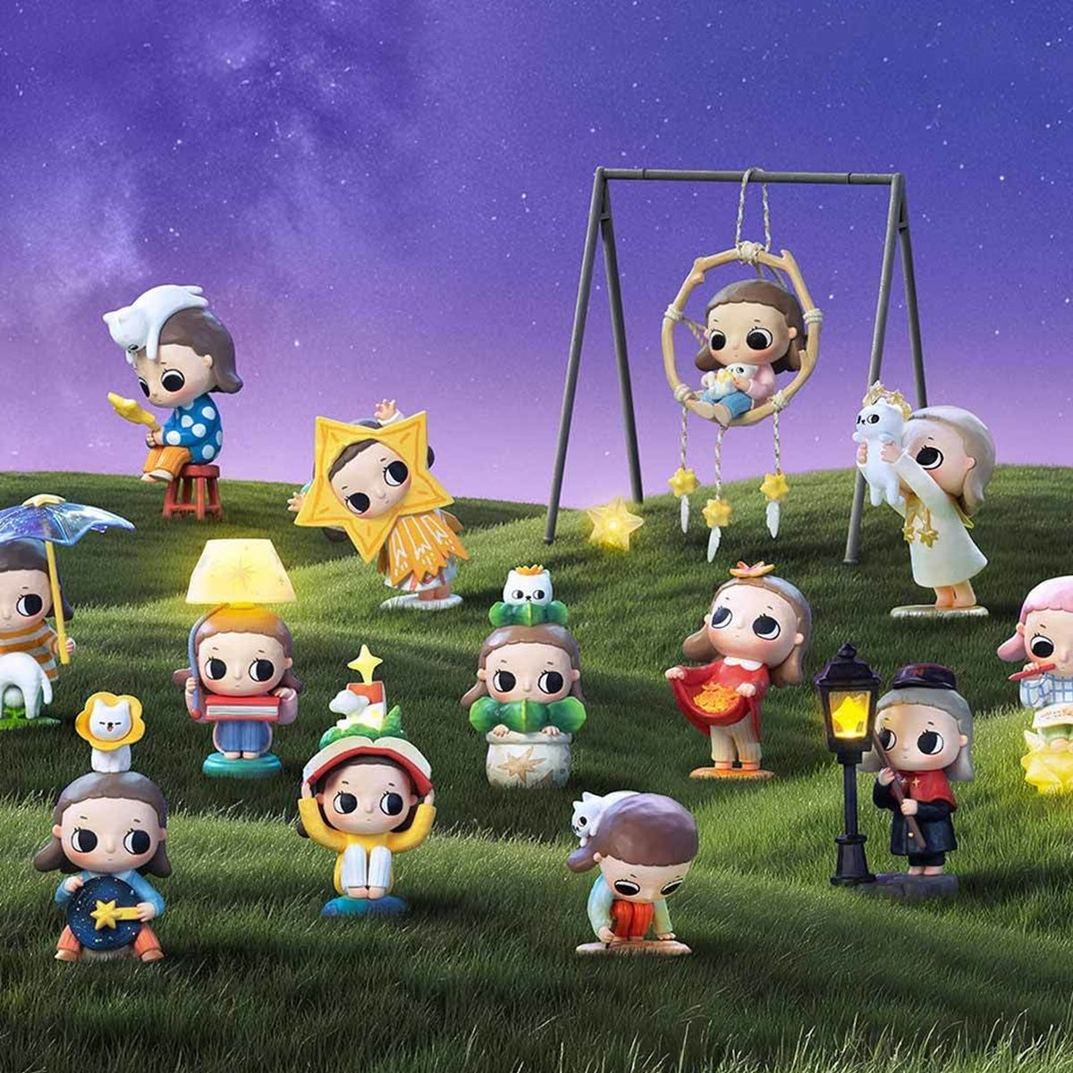 Nyota We Are All Stars blind box series - series lineup display showing possible regular and secret designs; not one blind box's contents